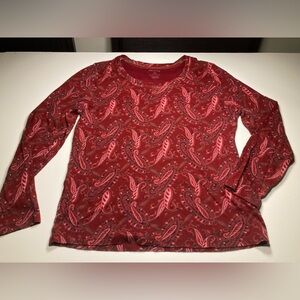 WHITE STAG PAISLEY PRINT L/S TEE SIZE L